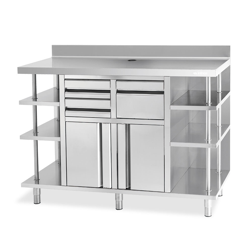 MCAF 1500 - MUEBLE CAFETERO CON TOLVA+CAJONES 1468x600x1050 MM