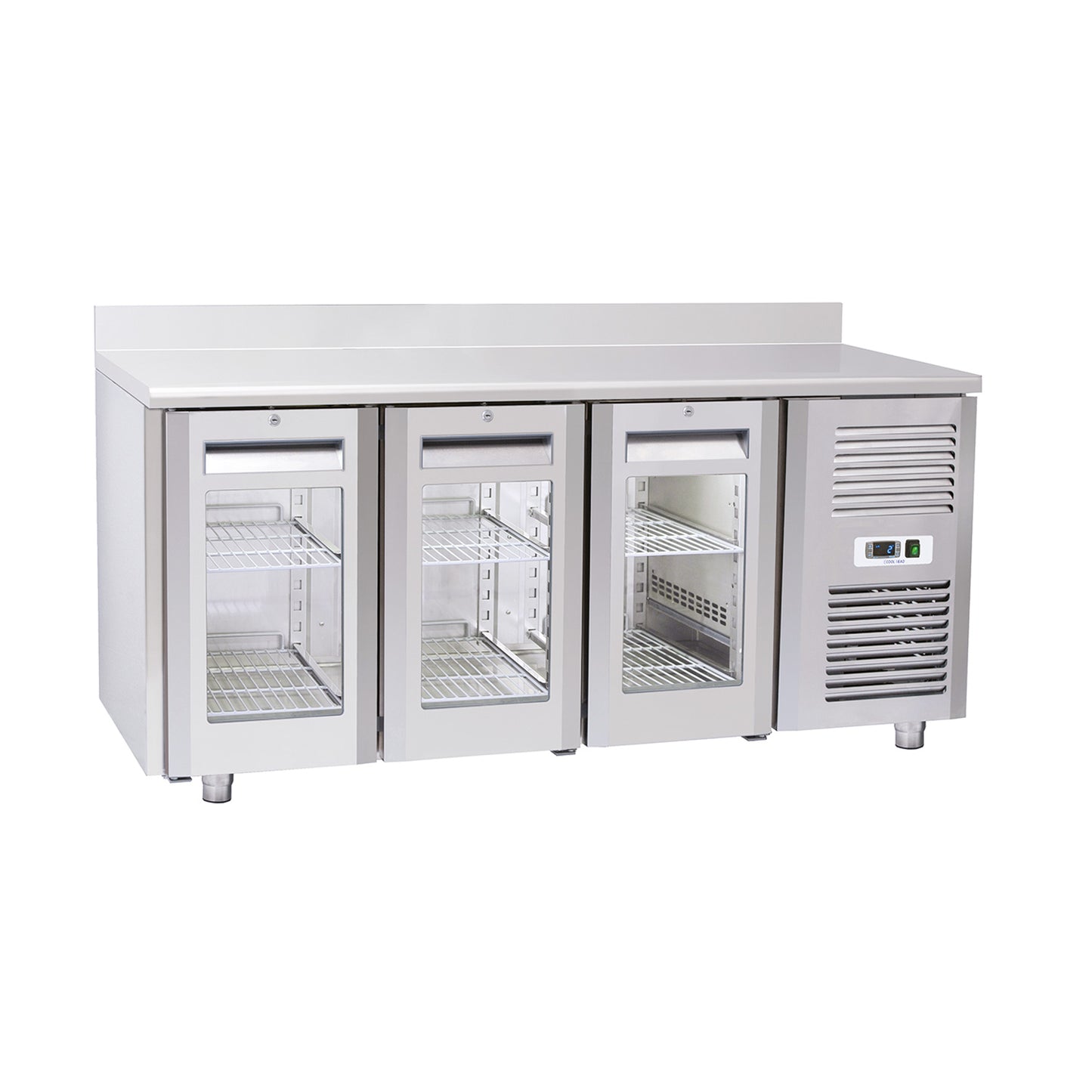 QRG 3200 - MESA FRÍA CON PETO 3 PUERTAS CRISTAL